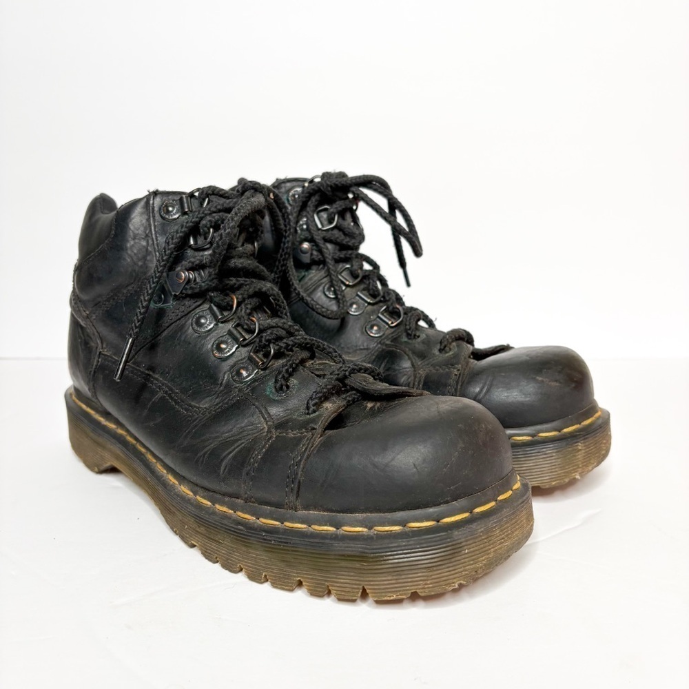 VTG Y2K Dr. Martens Black Leather Women’s Boots Chunky Size 10